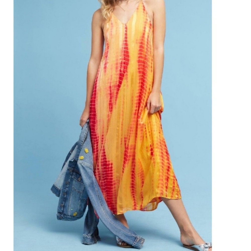 Rinku Dalamal Anthropologie tie dye silk maxi
